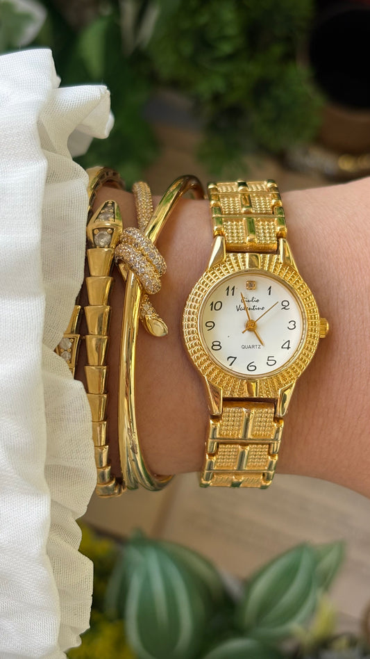 Vintage Giulio Valentino Watch in Gold Tone Quartz