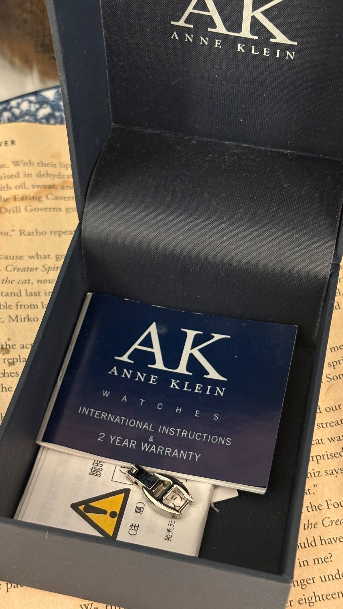 Rare Boxed Vintage Anne Klein Charm Watch in Silver Tone Quartz