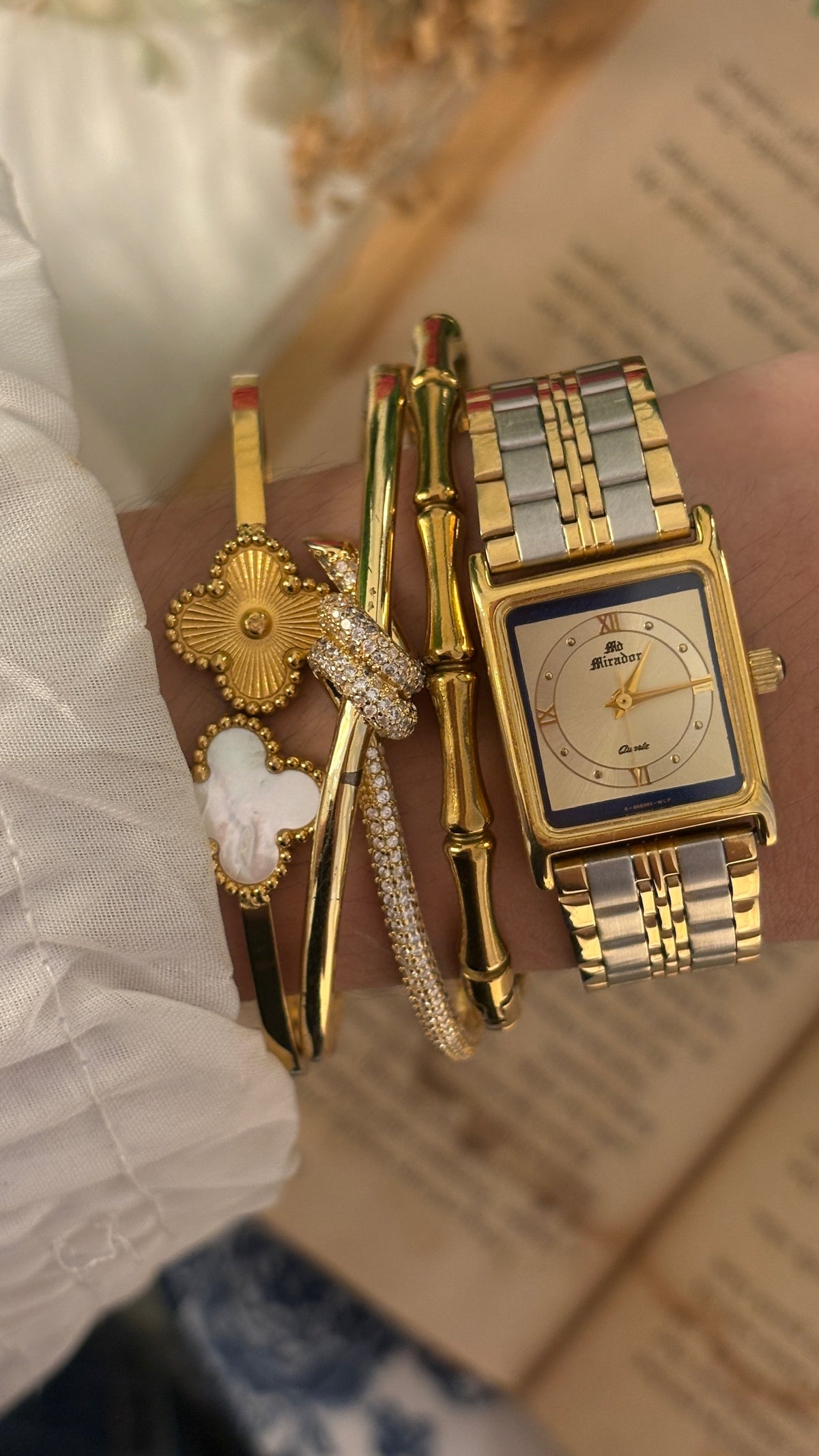 Rare Vintage Mirador Tank Watch in Two-Tone Quartz