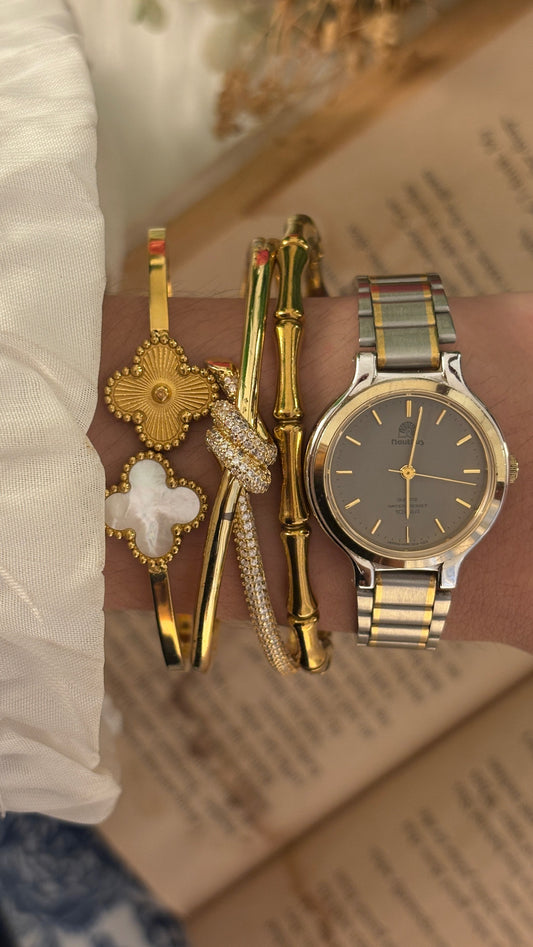 Vintage Nautlius Gray Dial Watch in Two-Tone Quartz