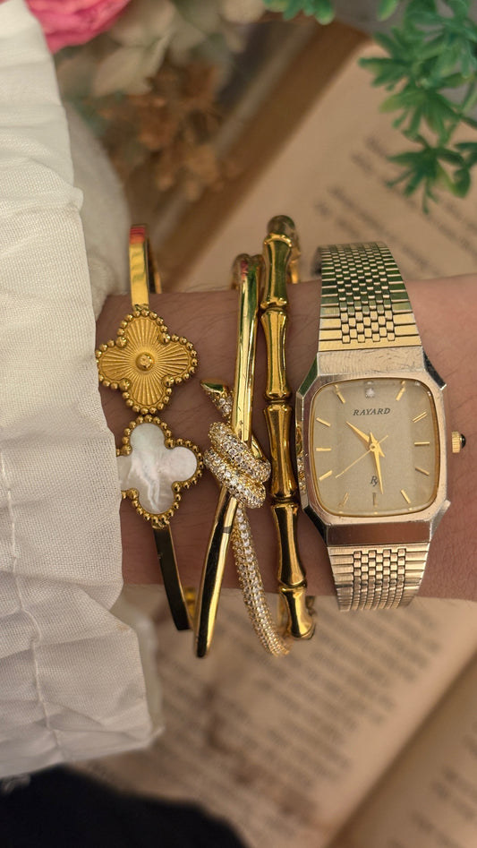Vintage Rayard Tank Dress Watch in Gold Tone Quartz