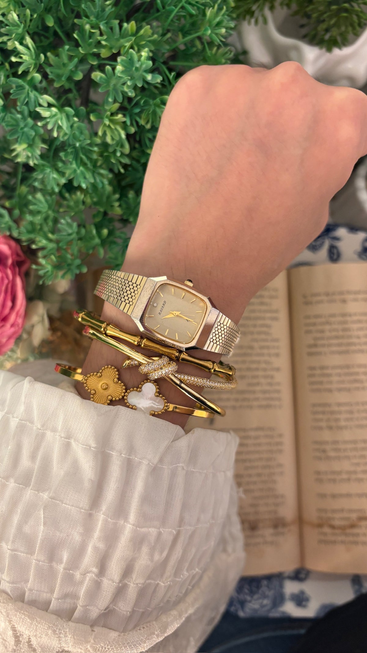 Vintage Rayard Tank Dress Watch in Gold Tone Quartz