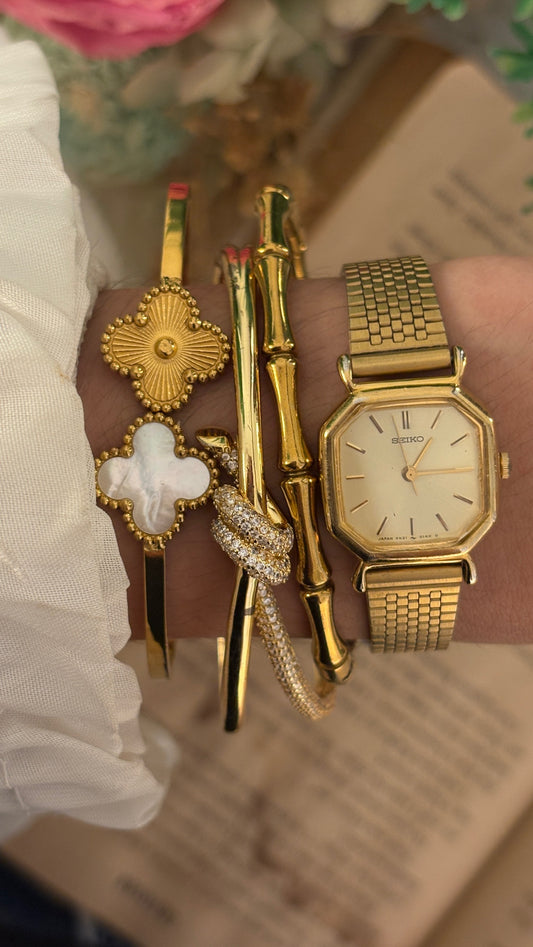 Rare Vintage Seiko Octagon Dial Dress Watch in Gold Tone Quartz