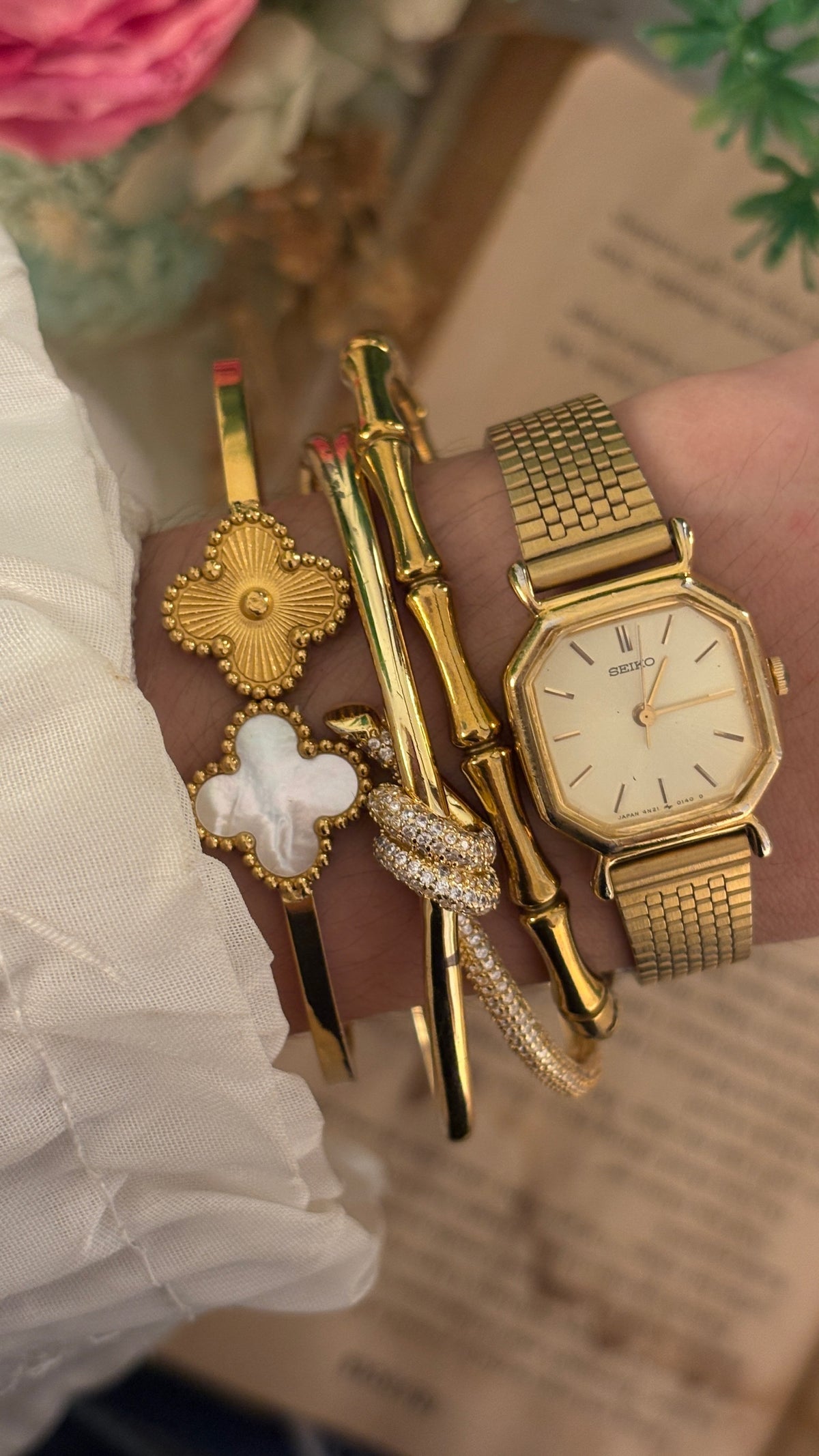 Rare Vintage Seiko Octagon Dial Dress Watch in Gold Tone Quartz