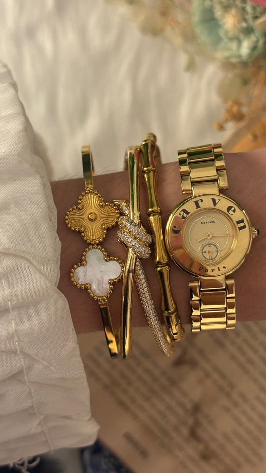 Extremely Rare Vintage Carven Logo Watch in Gold Tone Quartz