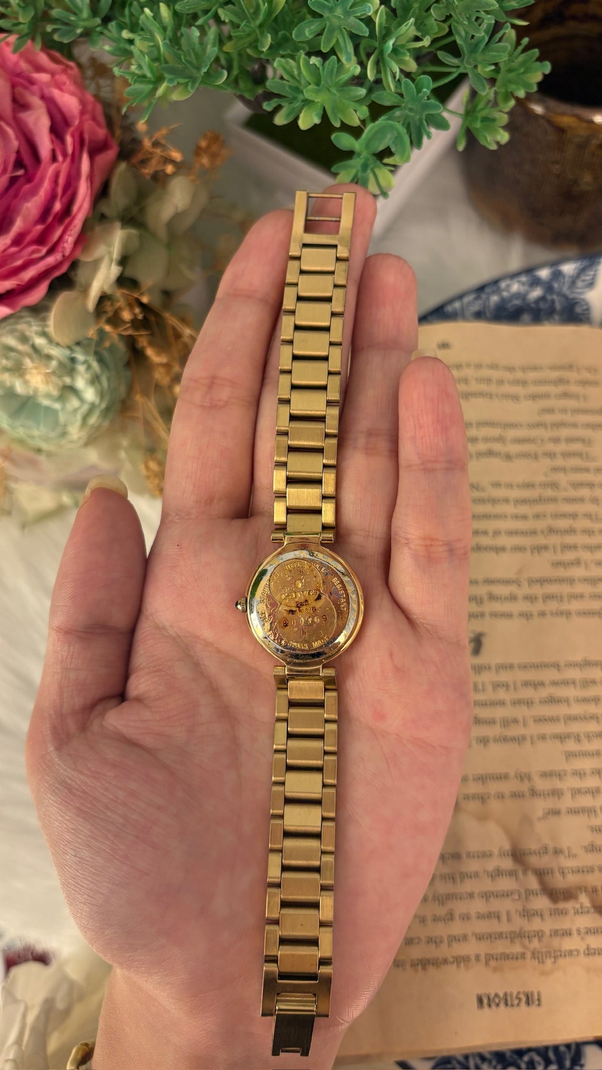 Extremely Rare Vintage Carven Logo Watch in Gold Tone Quartz