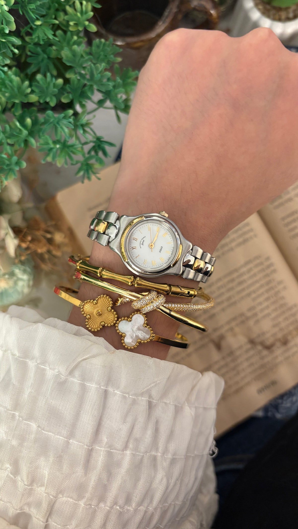 Rare Vintage Sentimental Graffiti YOU Orient Seiko Watch in Two-Tone Quartz
