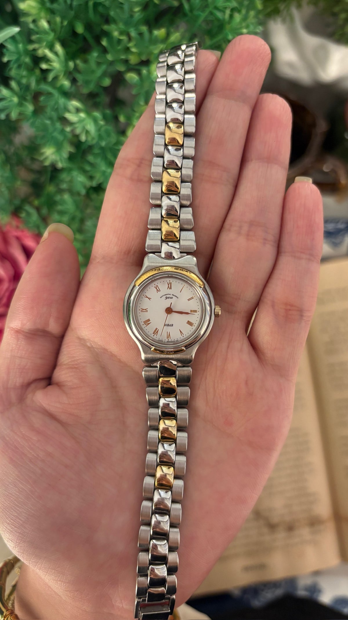 Rare Vintage Sentimental Graffiti YOU Orient Seiko Watch in Two-Tone Quartz