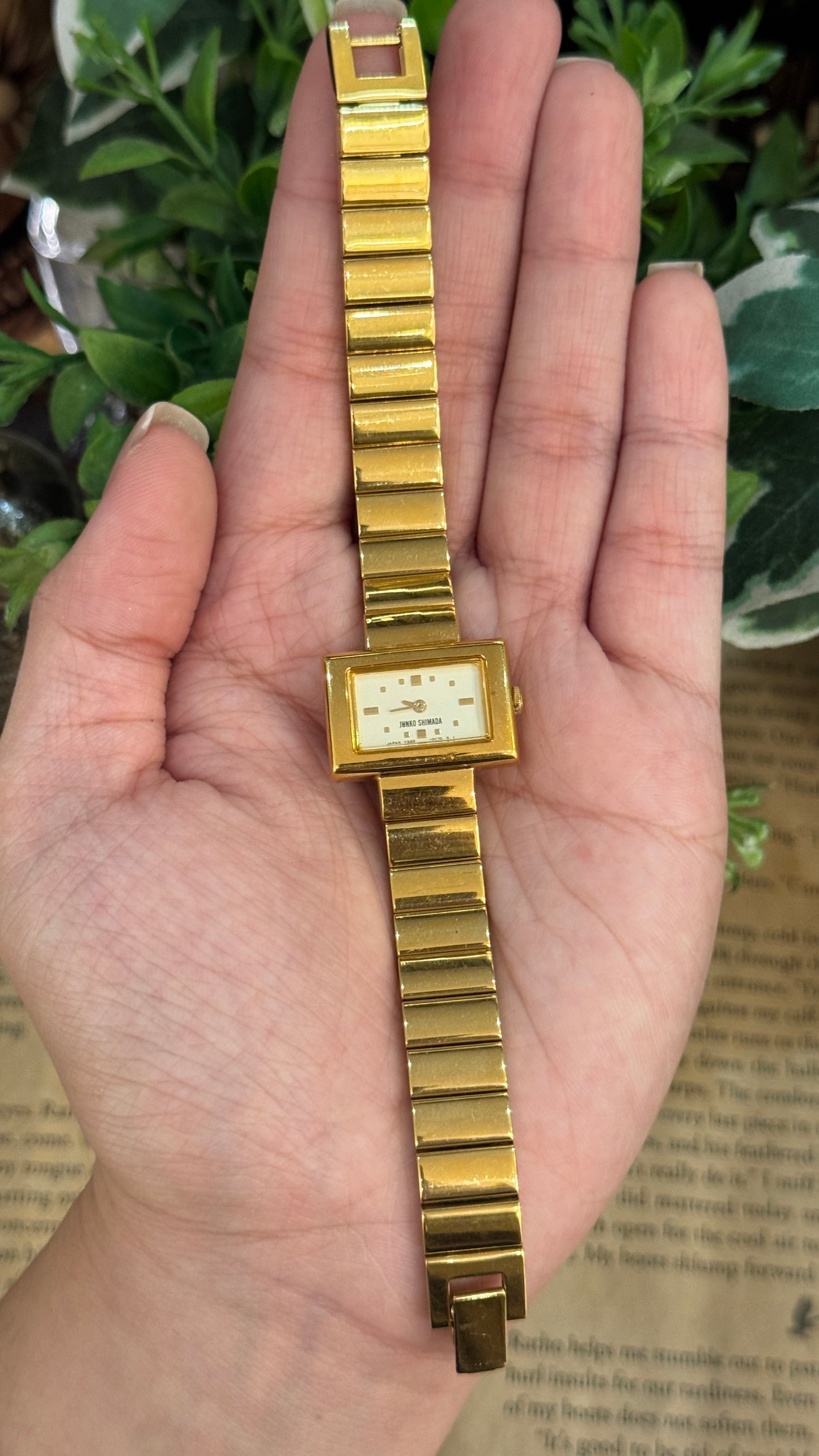 Rare Vintage Junko Shimada Television Dial Style Watch in Gold Tone Quartz