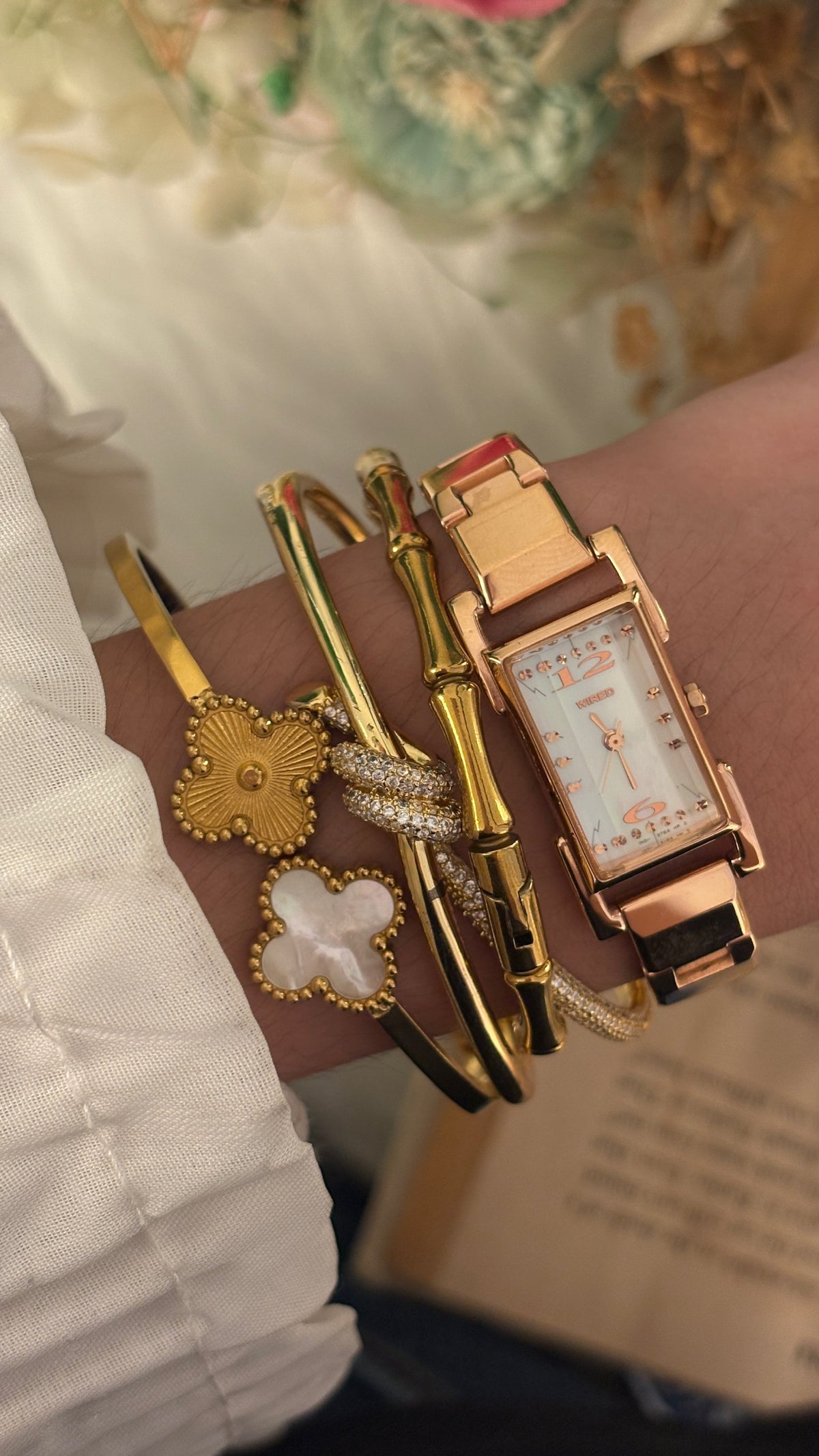 Rare Dainty Vintage Wired Citizen Solar Tank Watch in Rose Gold Tone Quartz