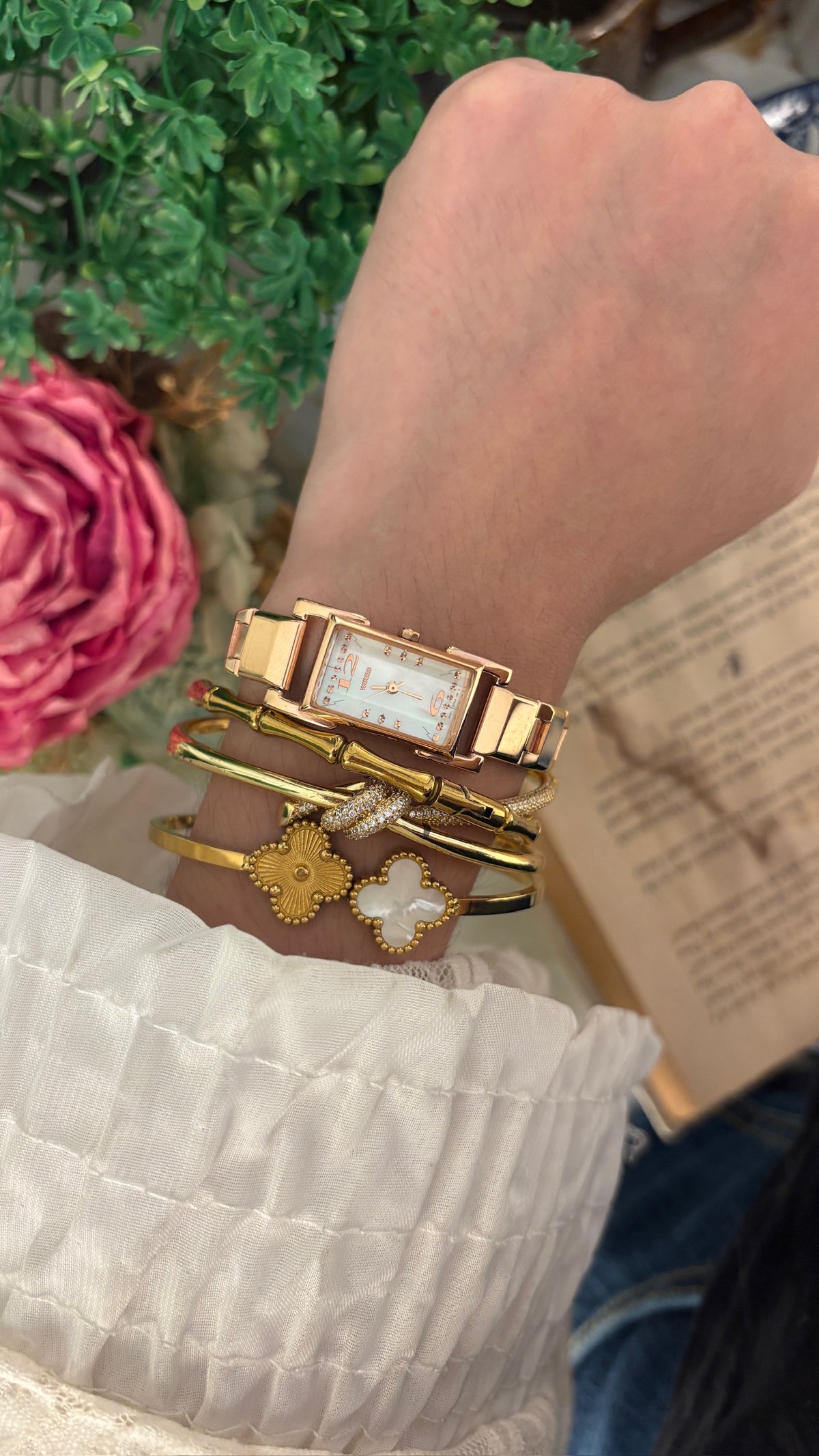 Rare Dainty Vintage Wired Citizen Solar Tank Watch in Rose Gold Tone Quartz