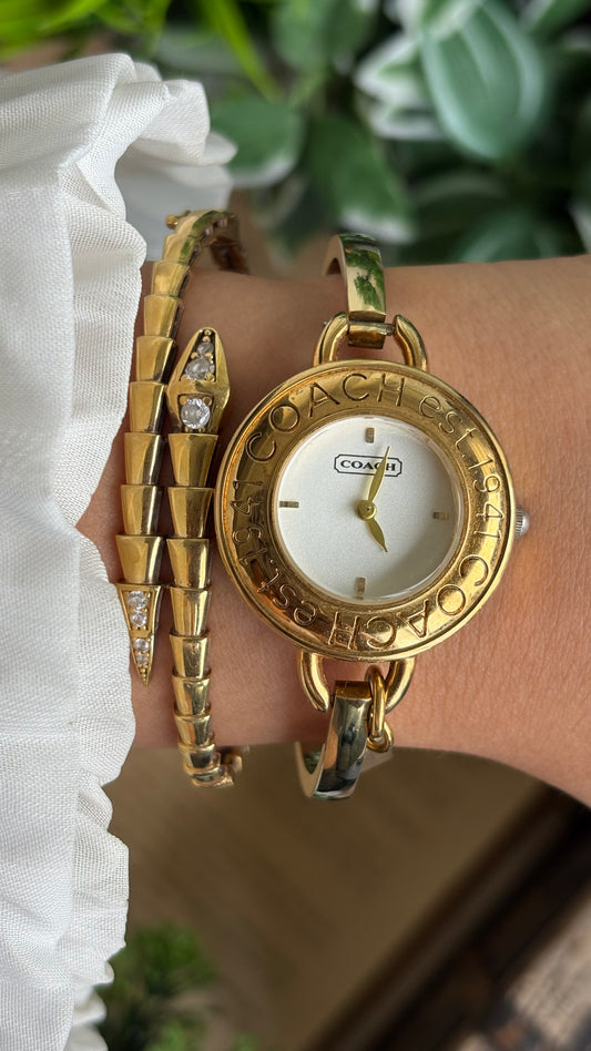 Vintage Coach Bangle Watch in Gold Tone
