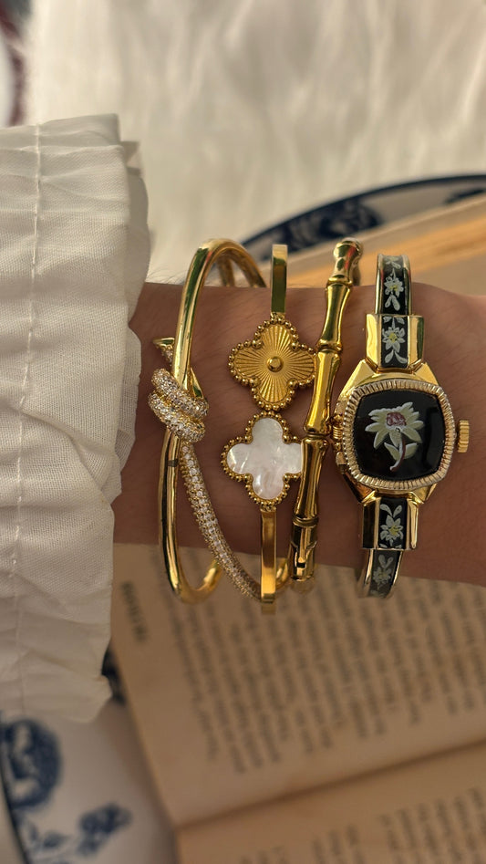 Rare Dainty Vintage Curtis Swiss Peekaboo Watch in Gold Tone Quartz