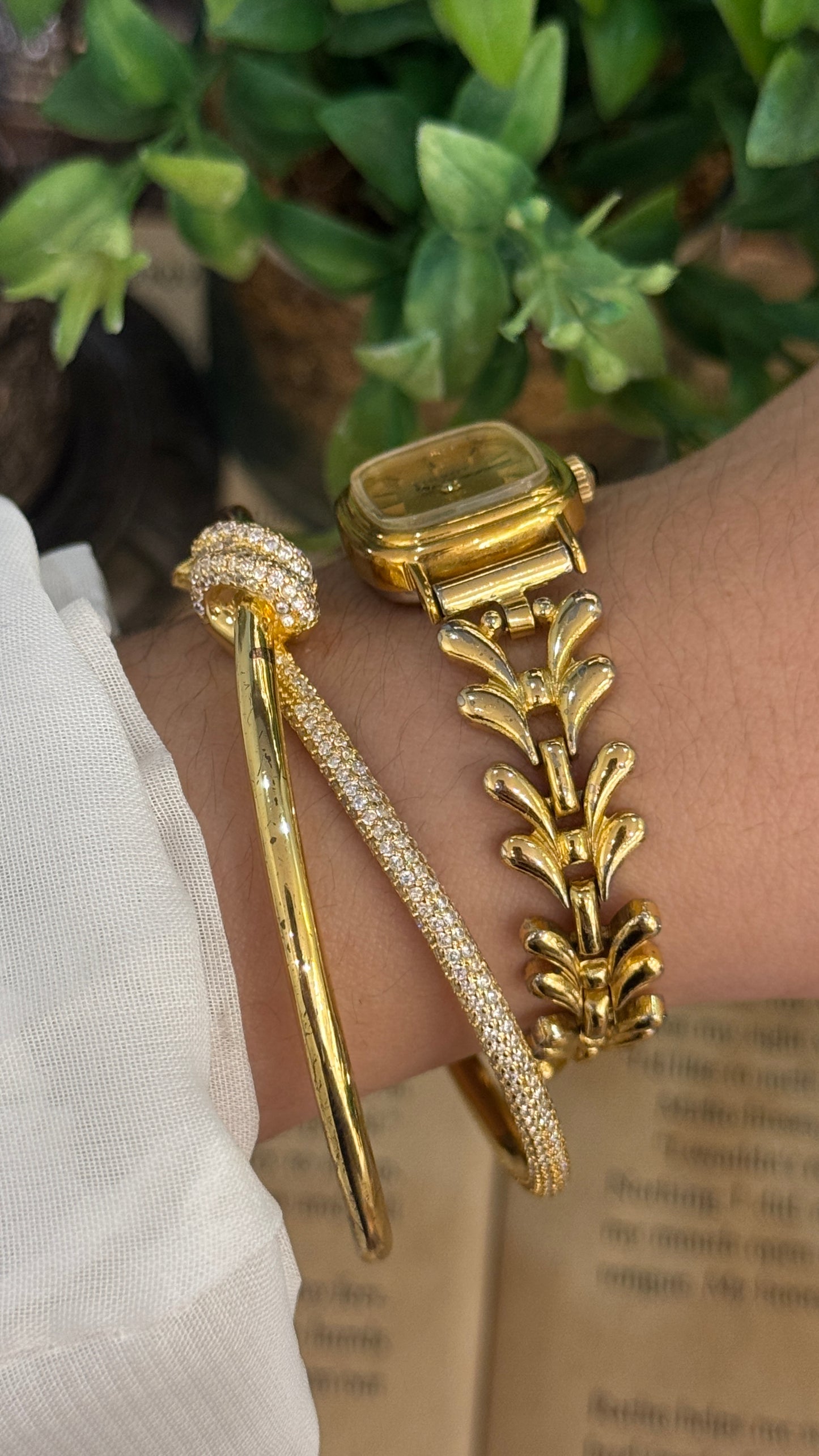 Rare Vintage Tissot Swiss Bracelet Tank Watch in Gold Tone Quartz