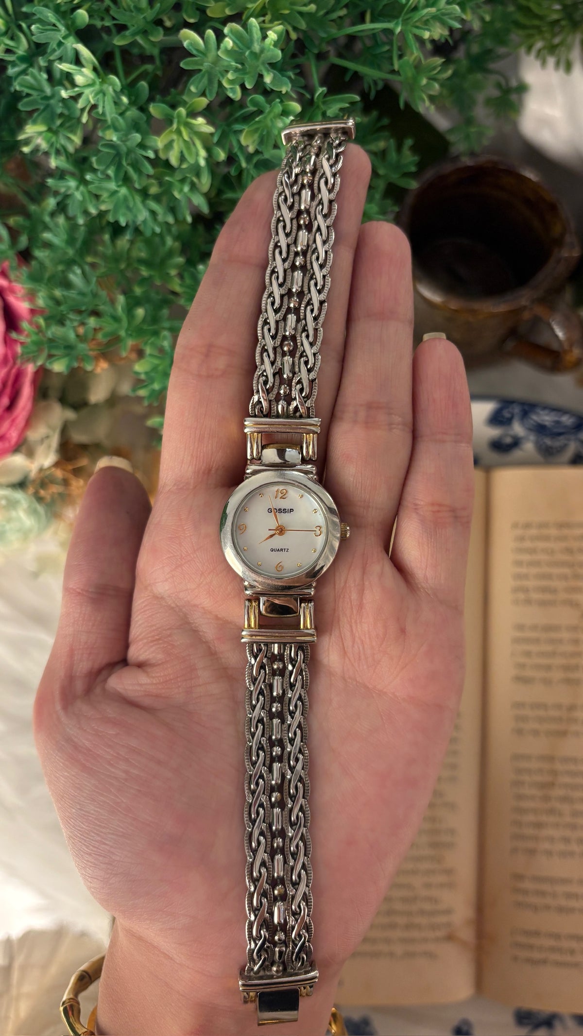 Vintage Gossip Mother of Pearl Dial Multi Bracelet Watch in Silver Tone Quartz