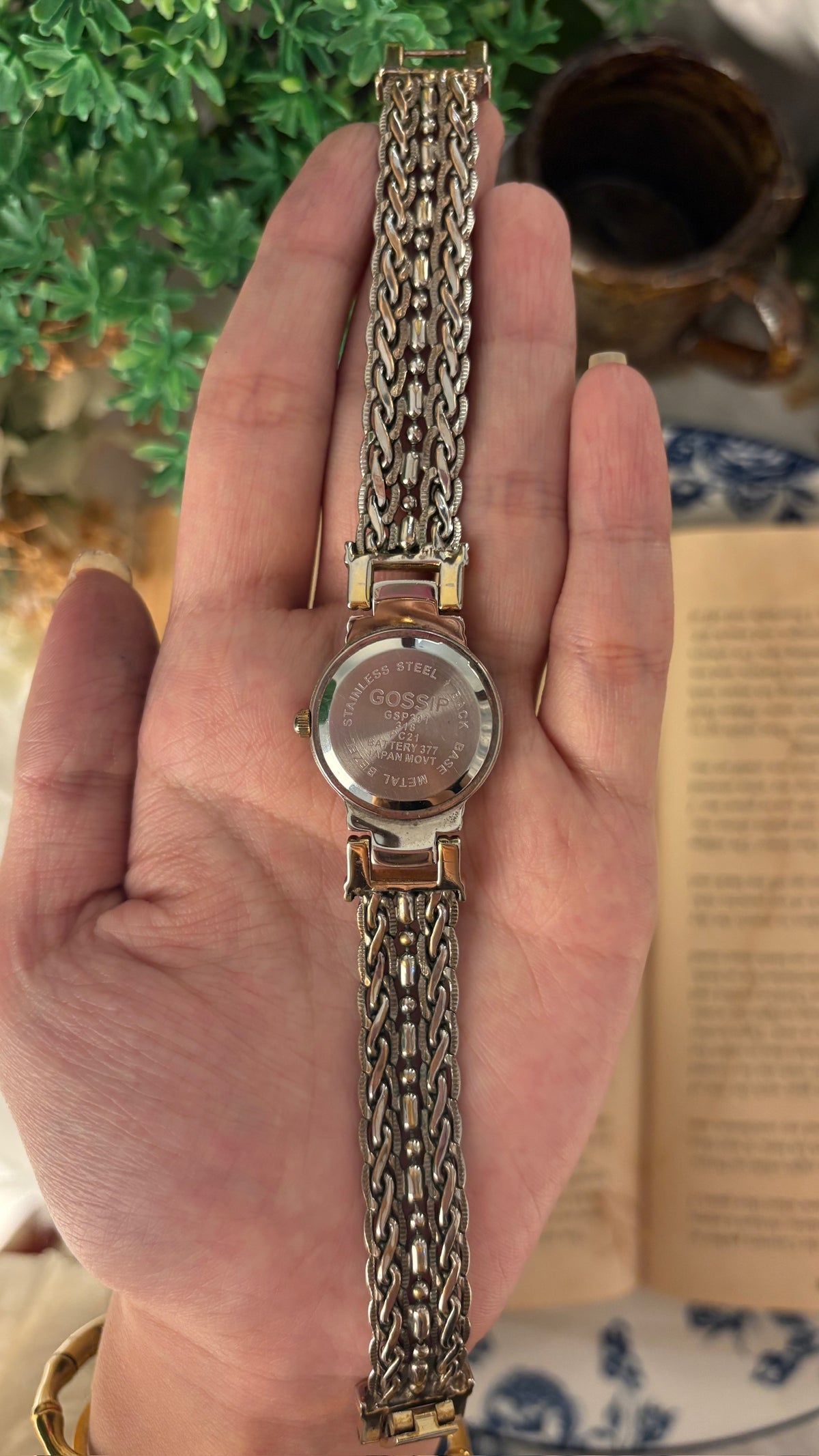 Vintage Gossip Mother of Pearl Dial Multi Bracelet Watch in Silver Tone Quartz