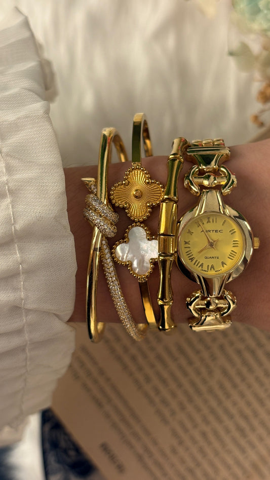 Vintage Elegant Airtec Bracelet Watch in Gold Tone Quartz