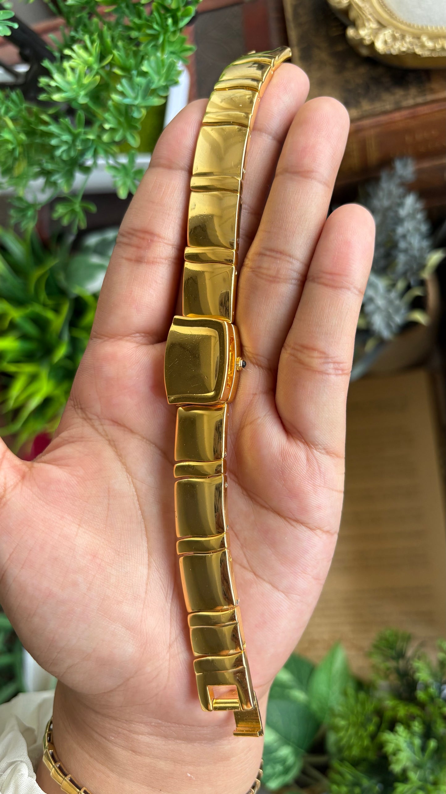 Extremely Rare Vintage Anne Klein Peekaboo Swiss Watch in Gold Tone