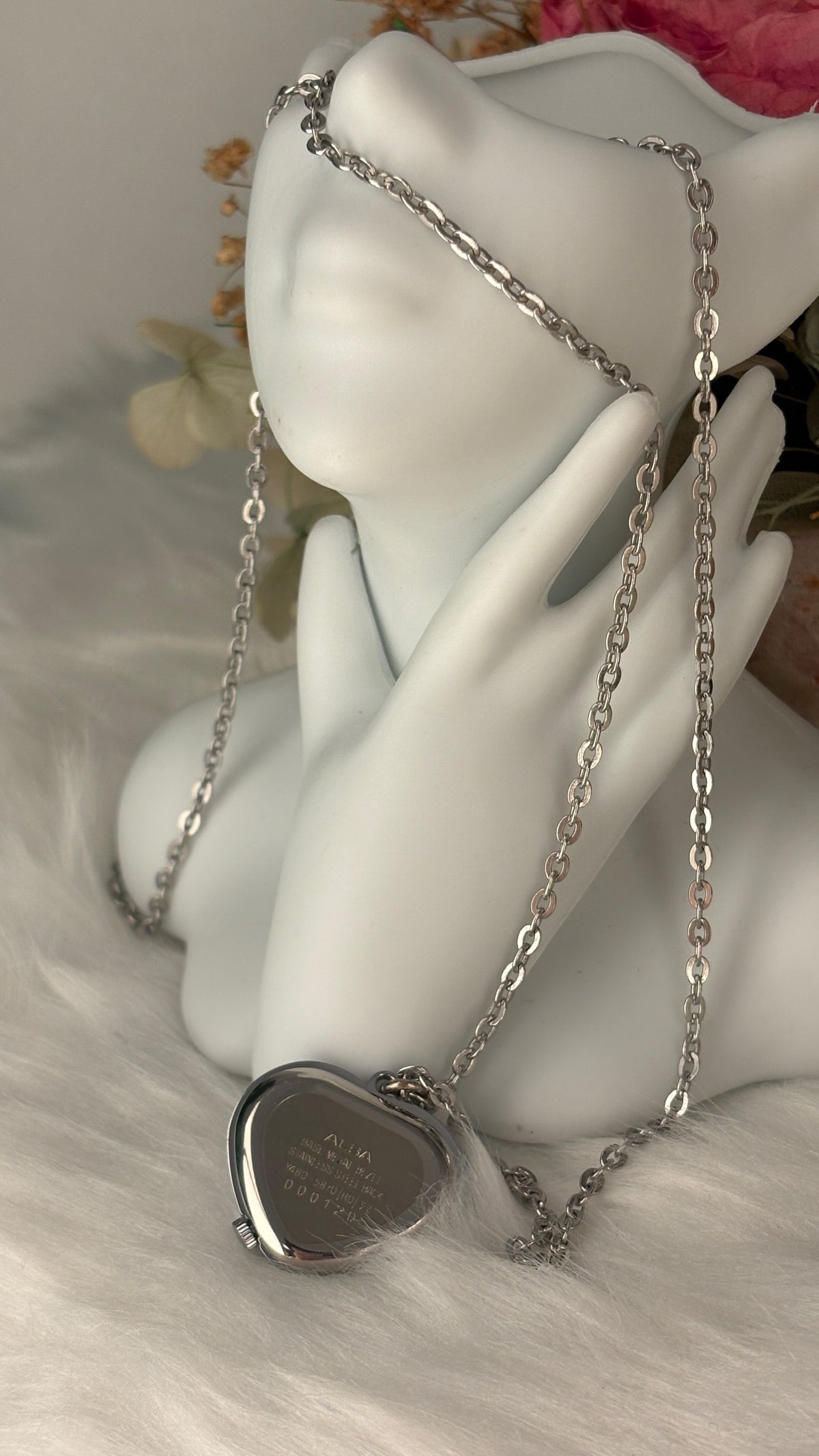 Rare Vintage Alba Seiko Pocket Watch in Silver Tone Quartz