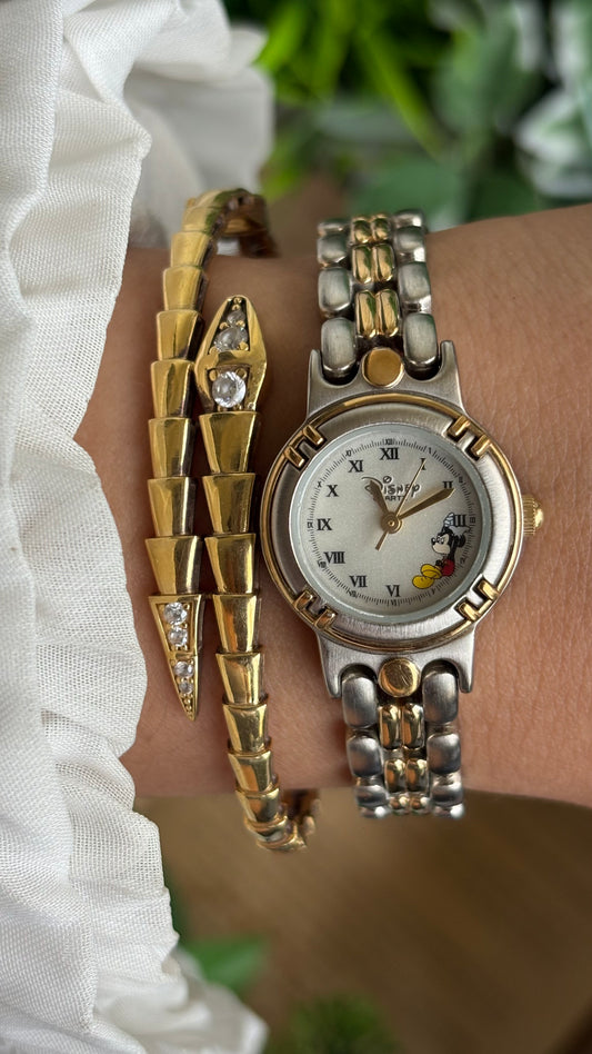 Vintage Disney Mickey Mouse Watch in Two-Tone