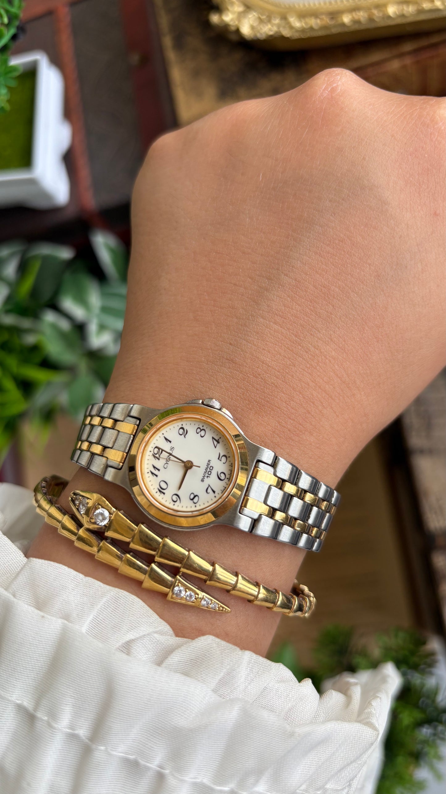 Vintage Cygnus Orient Seiko Swimmer Watch in Two-Tone