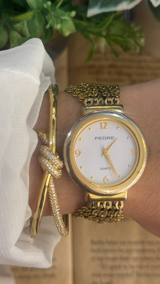Vintage Pedre Multi-Chain Bracelet Watch in Gold Tone Quartz