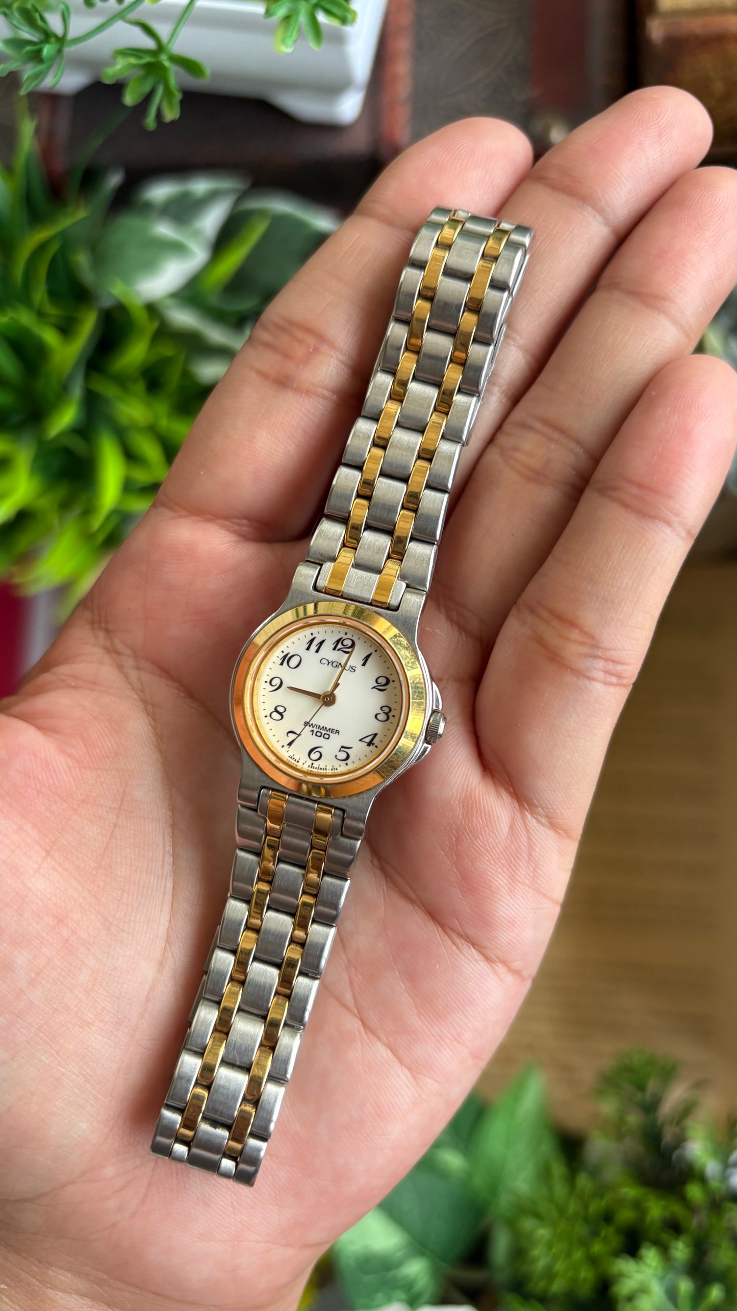 Vintage Cygnus Orient Seiko Swimmer Watch in Two-Tone