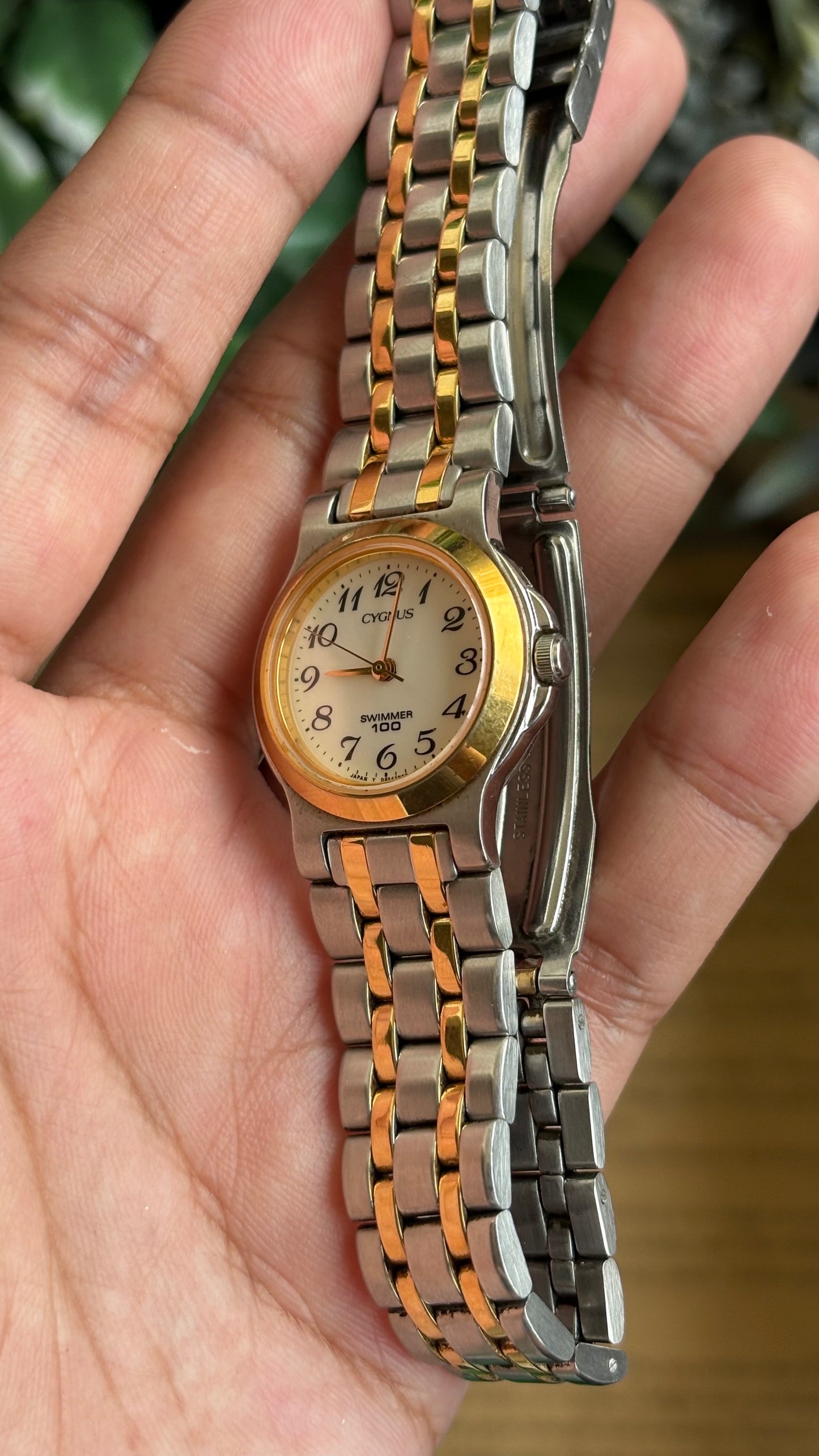 Vintage Cygnus Orient Seiko Swimmer Watch in Two-Tone
