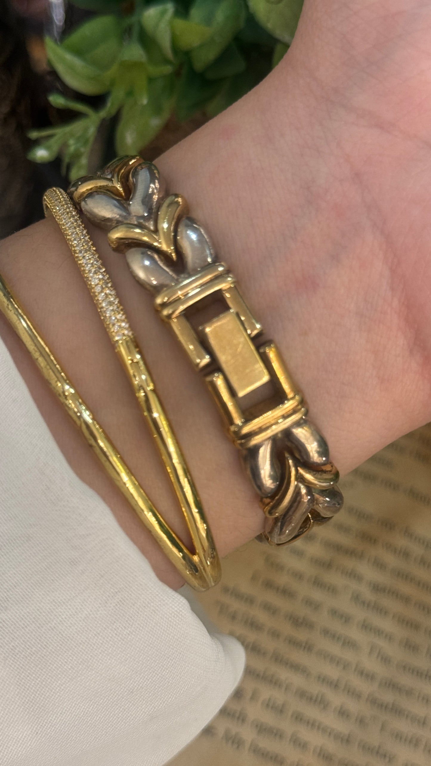 Rare Vintage Anne Klein Heart Bracelet Watch in Two-Tone Quartz