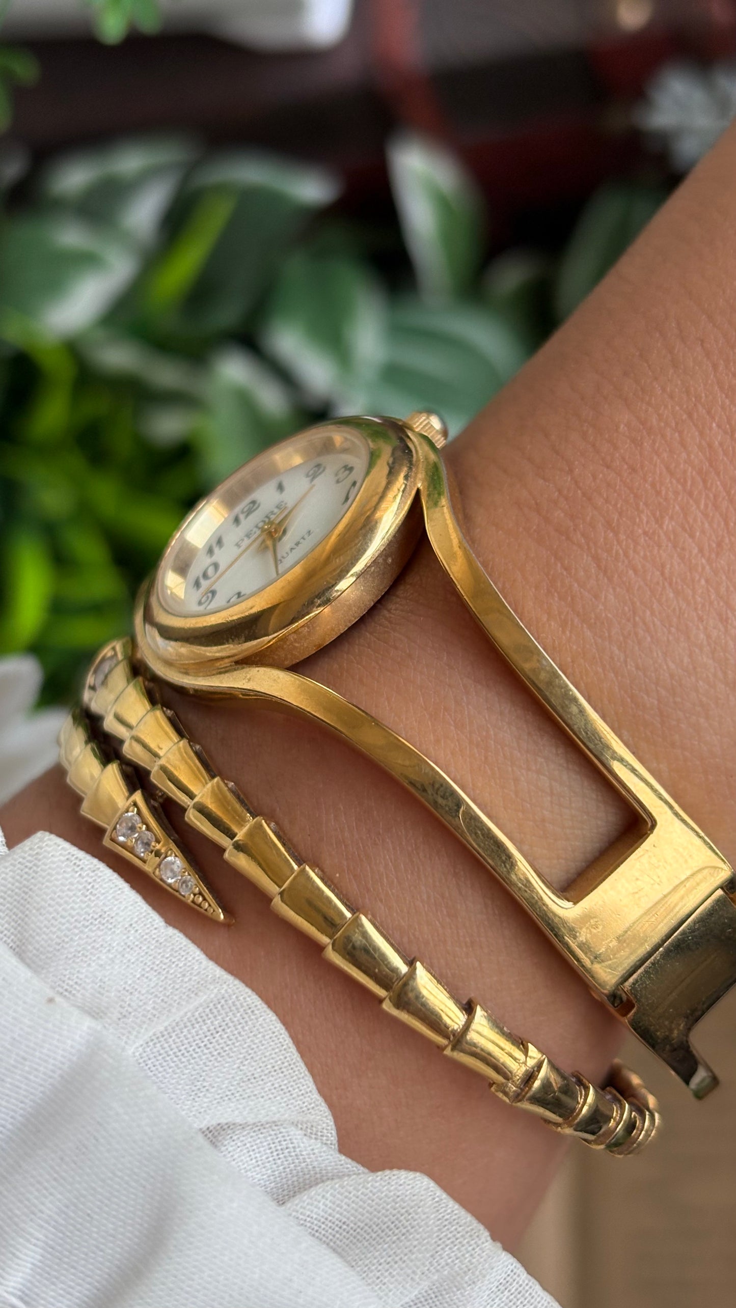 Vintage Pedre Rare Bangle Watch in Gold Tone