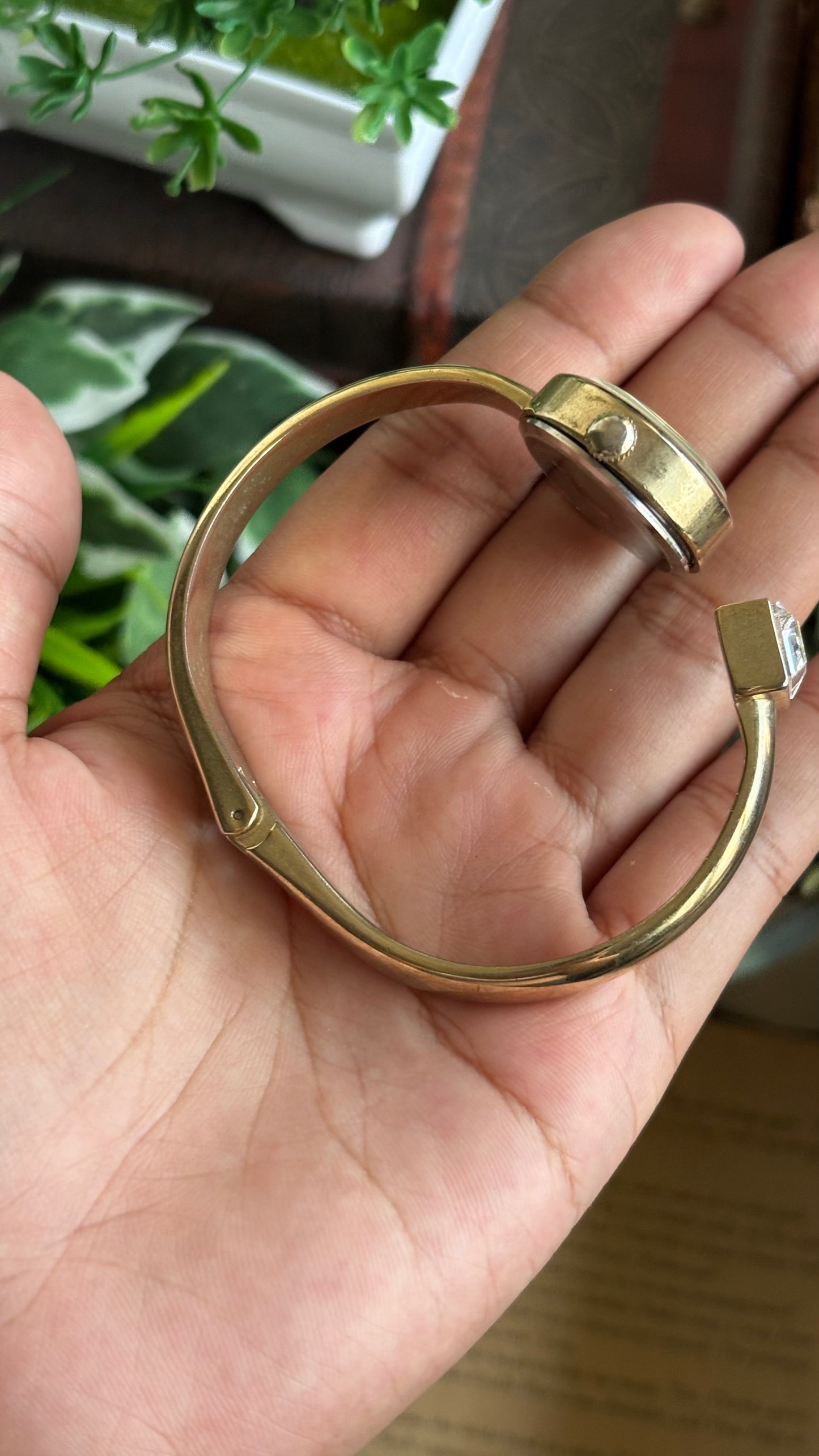 Vintage J-Axis Rare Bangle Watch in Gold Tone