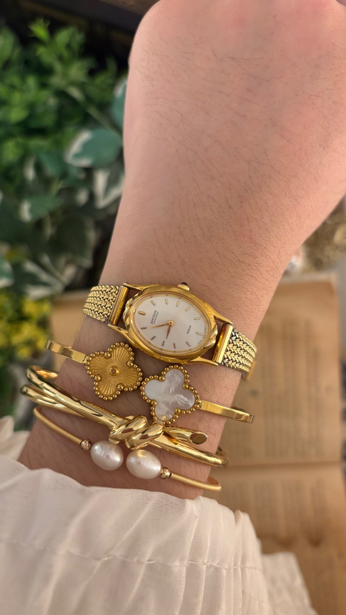 Rare Vintage Junction Citizen Oval Dial Mesh Watch in Gold Tone Quartz