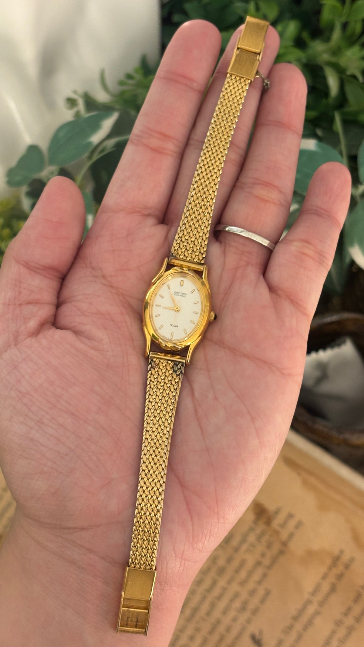 Rare Vintage Junction Citizen Oval Dial Mesh Watch in Gold Tone Quartz