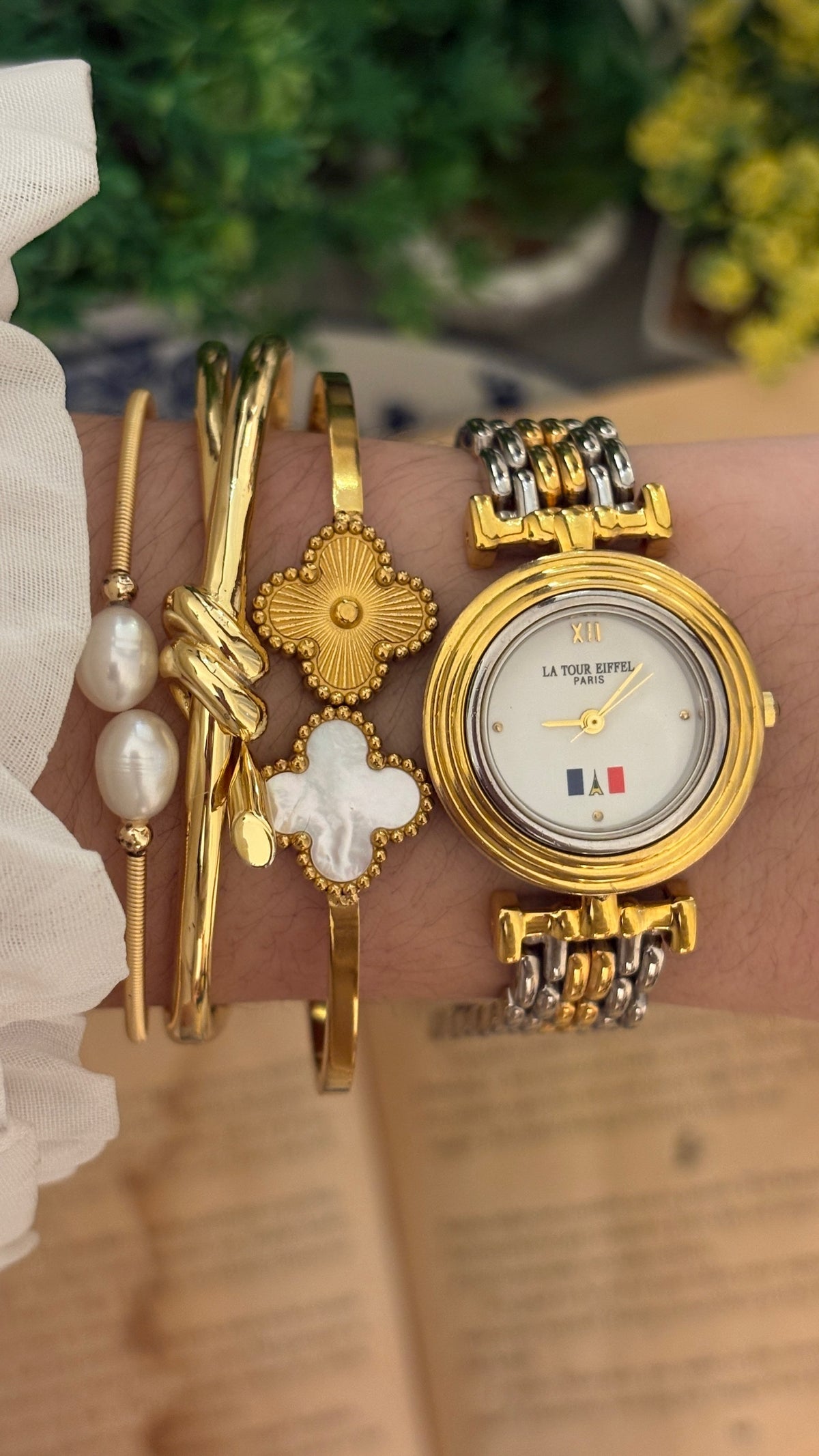 Rare Vintage La Tour Eiffel Paris Watch in Two-Tone Quartz