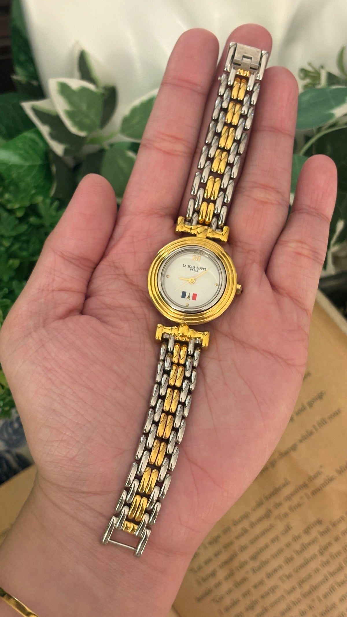 Rare Vintage La Tour Eiffel Paris Watch in Two-Tone Quartz