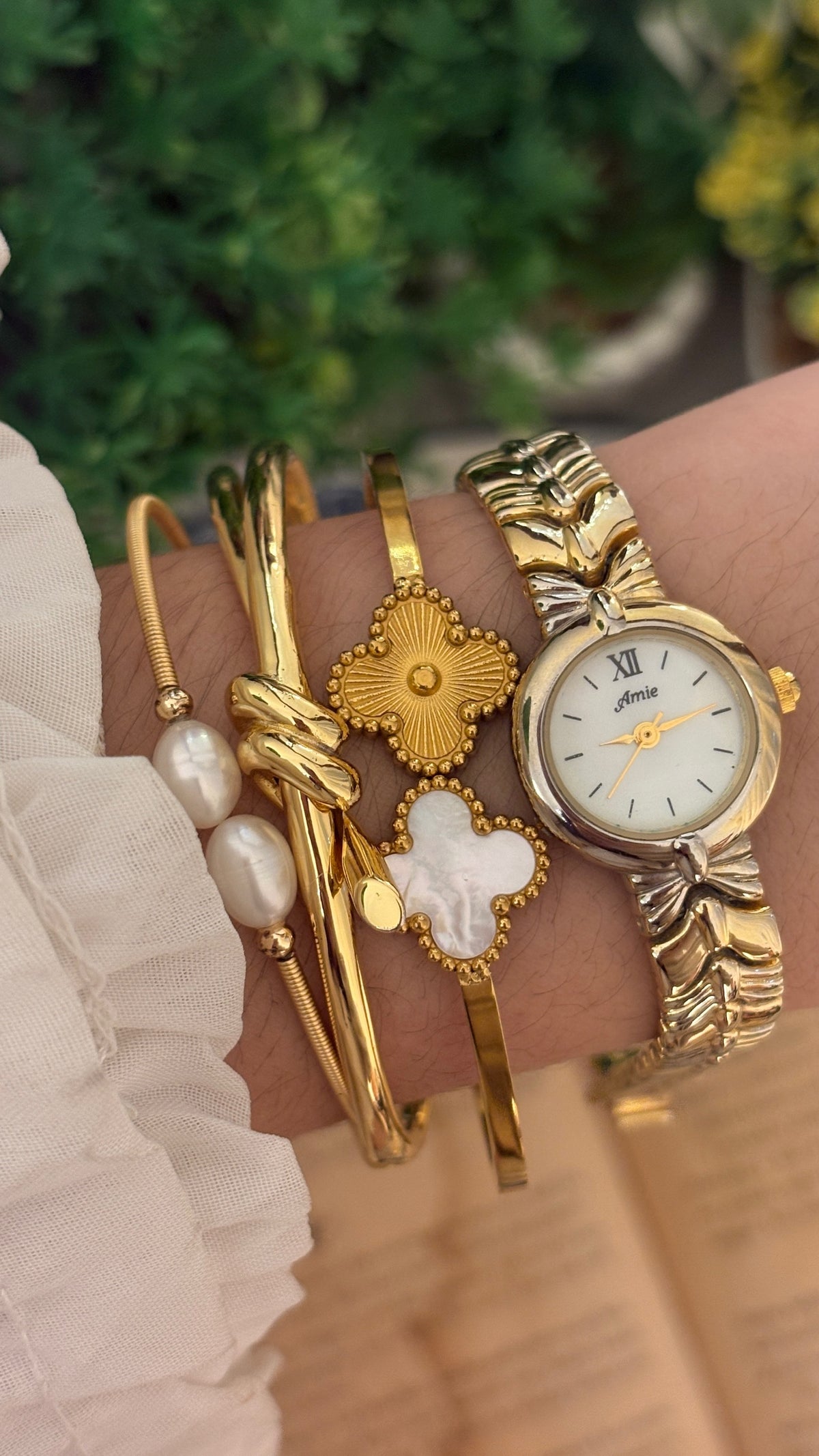 Rare Vintage Amie Coquette Watch in Gold Tone Quartz