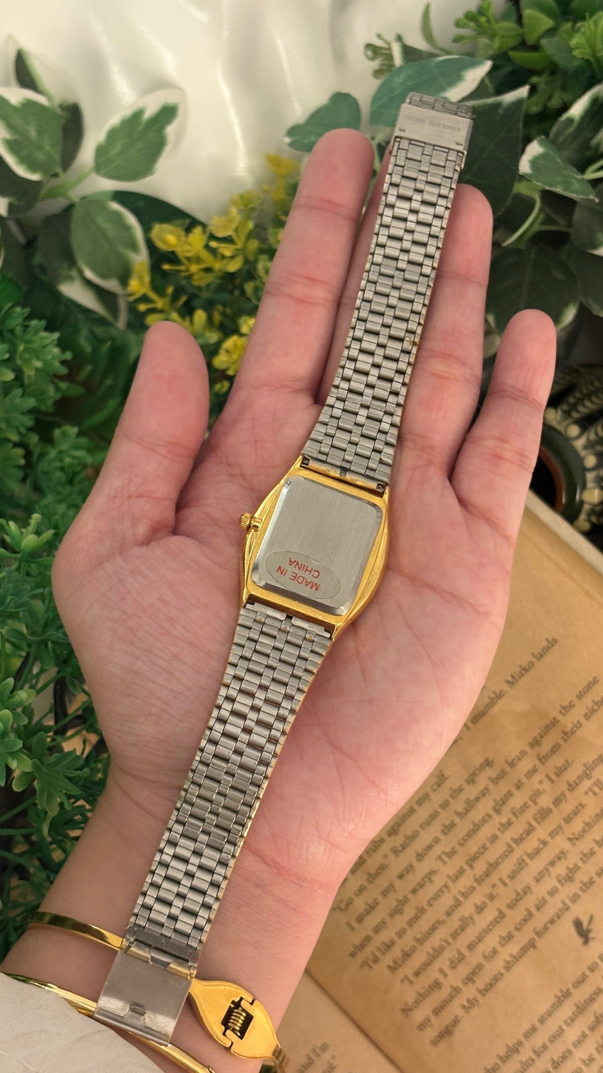 Vintage Bestime Black Dial Barrel Watch in Gold Tone Quartz
