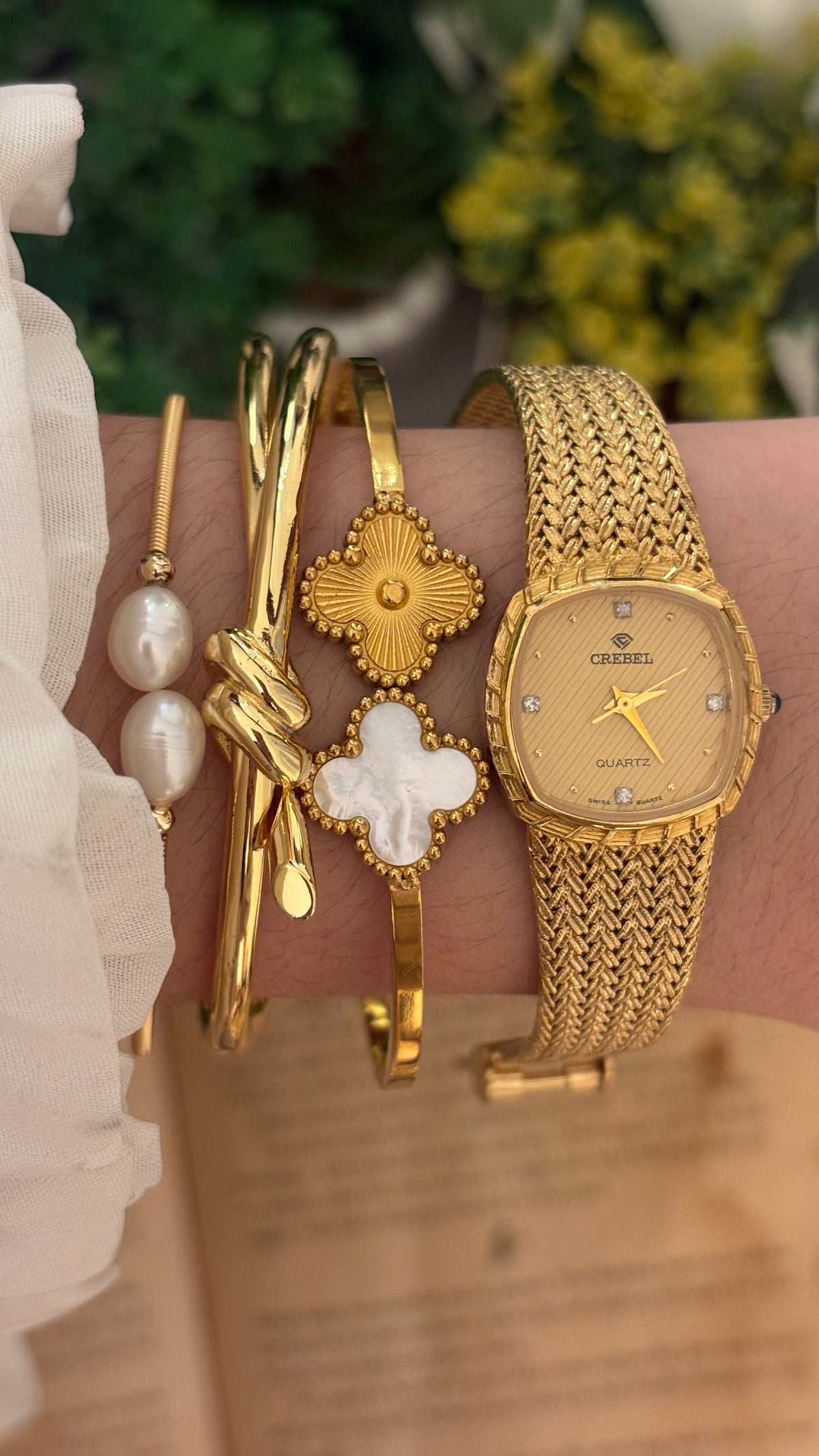 Rare Vintage Crebel Swiss Dress Watch in Gold Tone Quartz