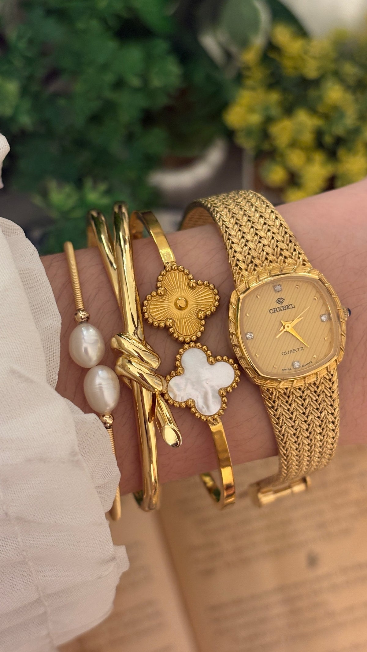 Rare Vintage Crebel Swiss Dress Watch in Gold Tone Quartz