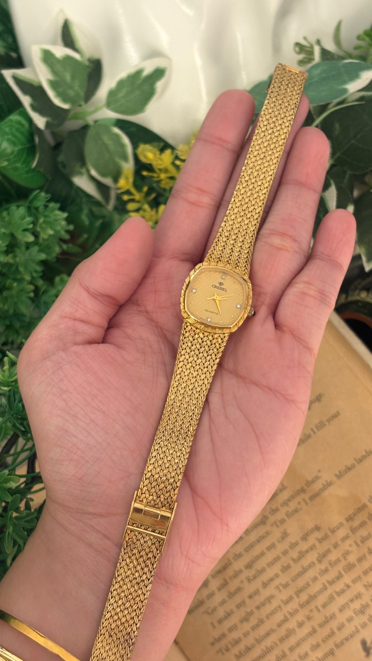 Rare Vintage Crebel Swiss Dress Watch in Gold Tone Quartz