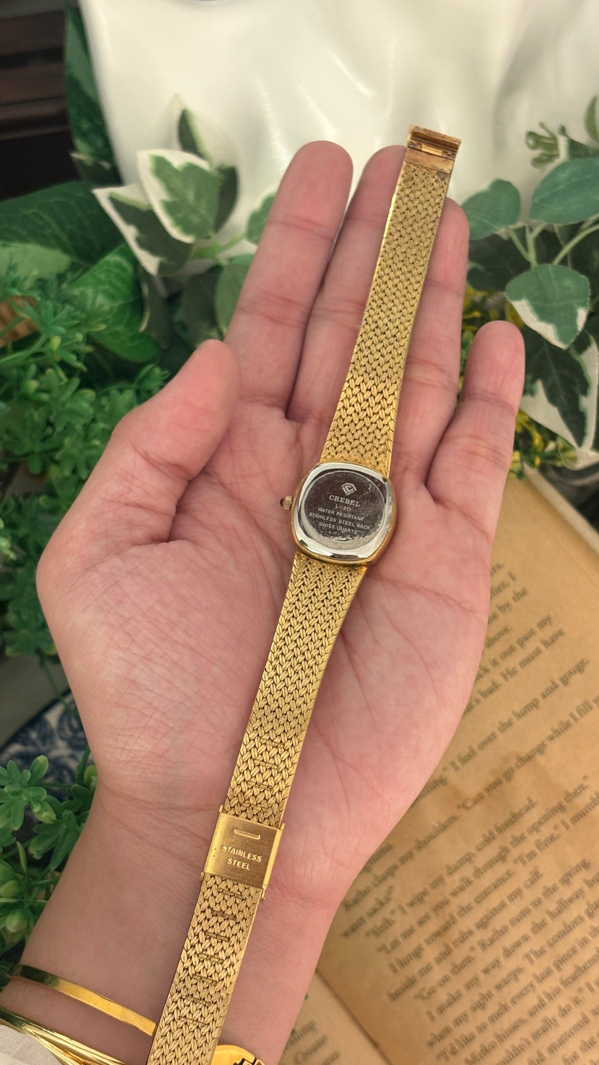 Rare Vintage Crebel Swiss Dress Watch in Gold Tone Quartz