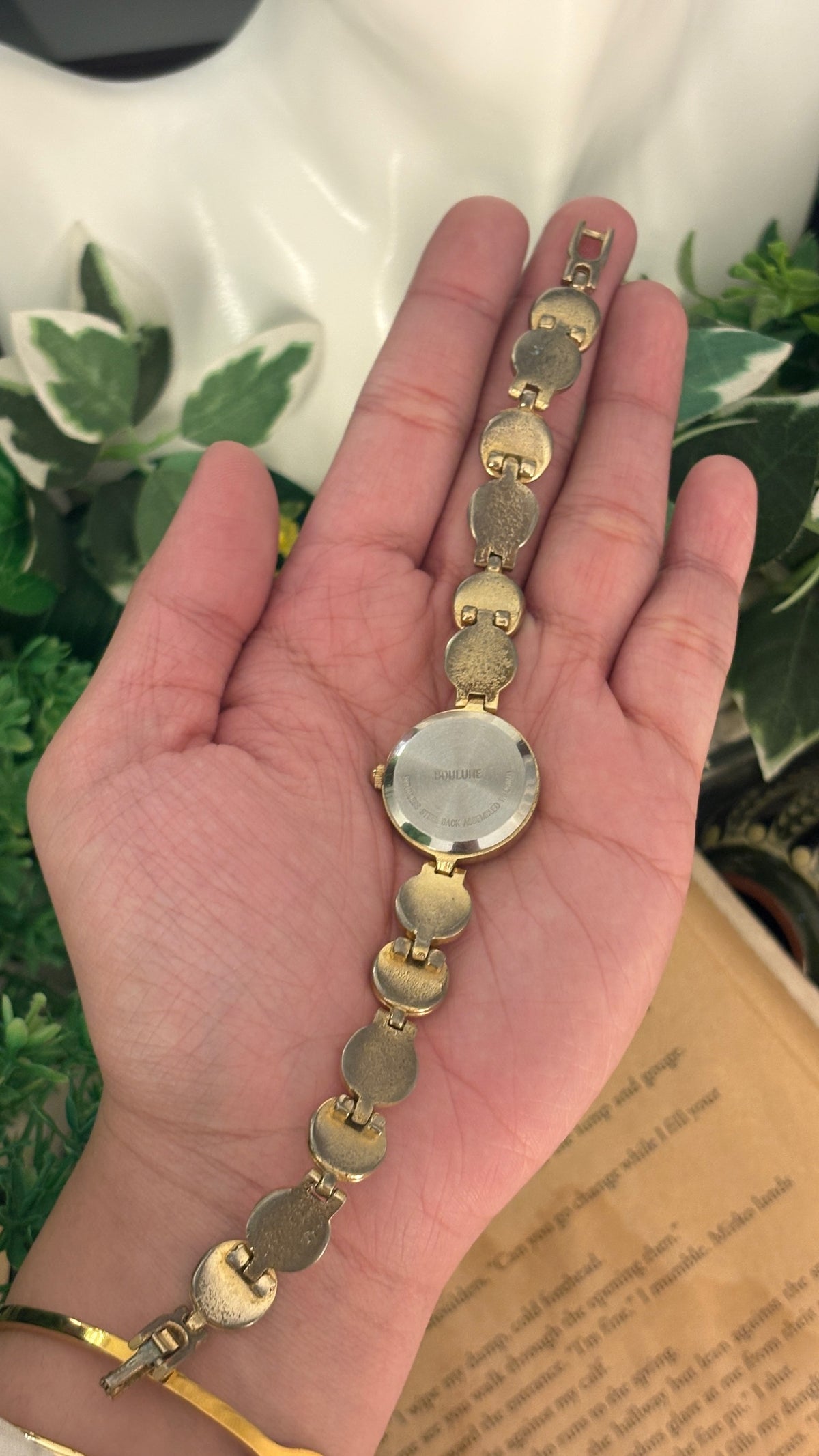 Vintage Boulune Bracelet Watch in Gold Tone Quartz