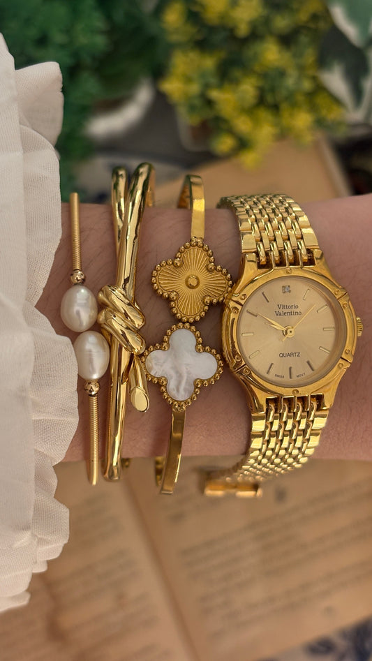 Vintage Vittorio Valentino Minimalist Watch in Gold Tone Quartz