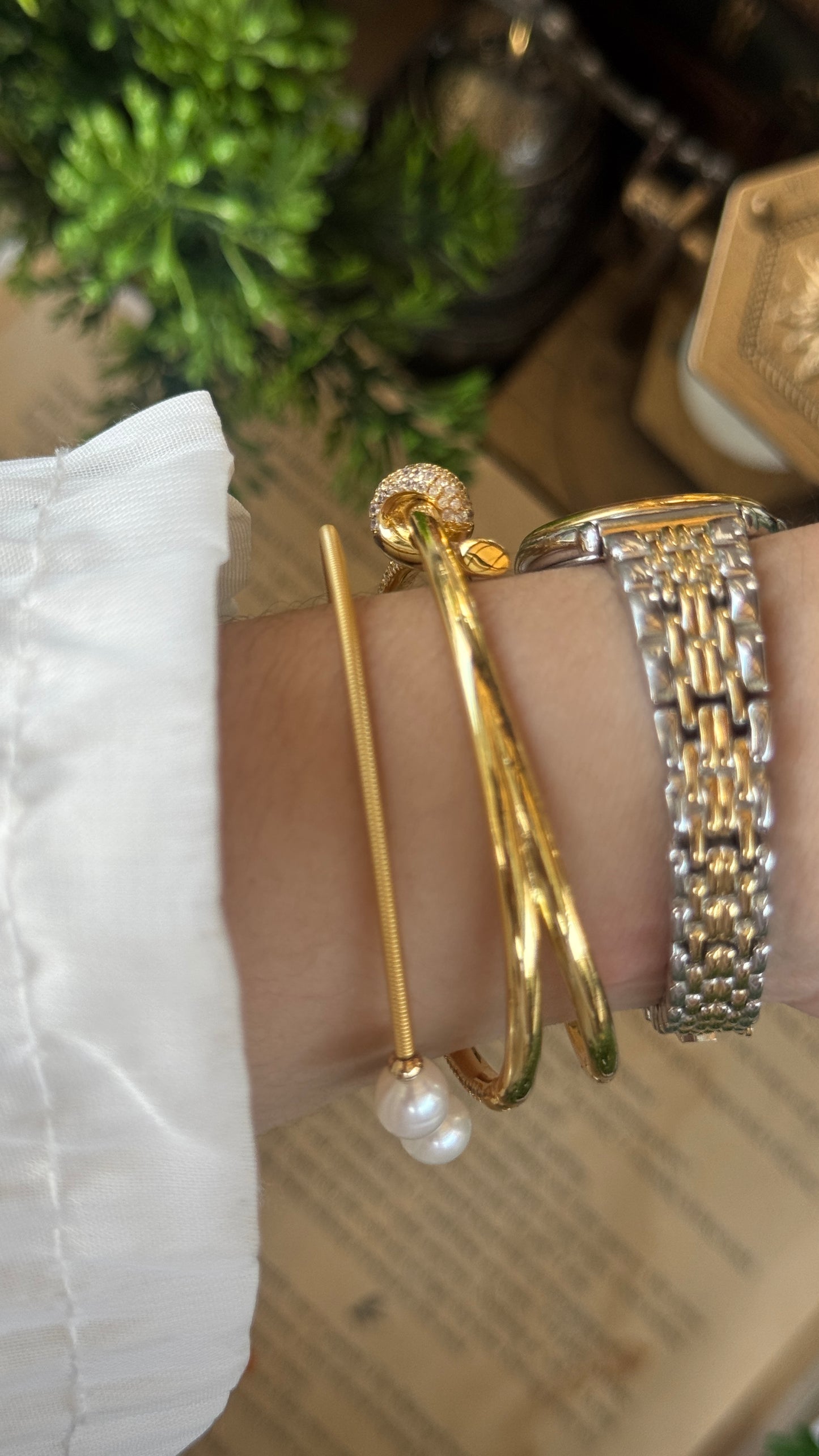 Vintage Marie Claire Paris Minimalist Watch in Two-Tone Quartz