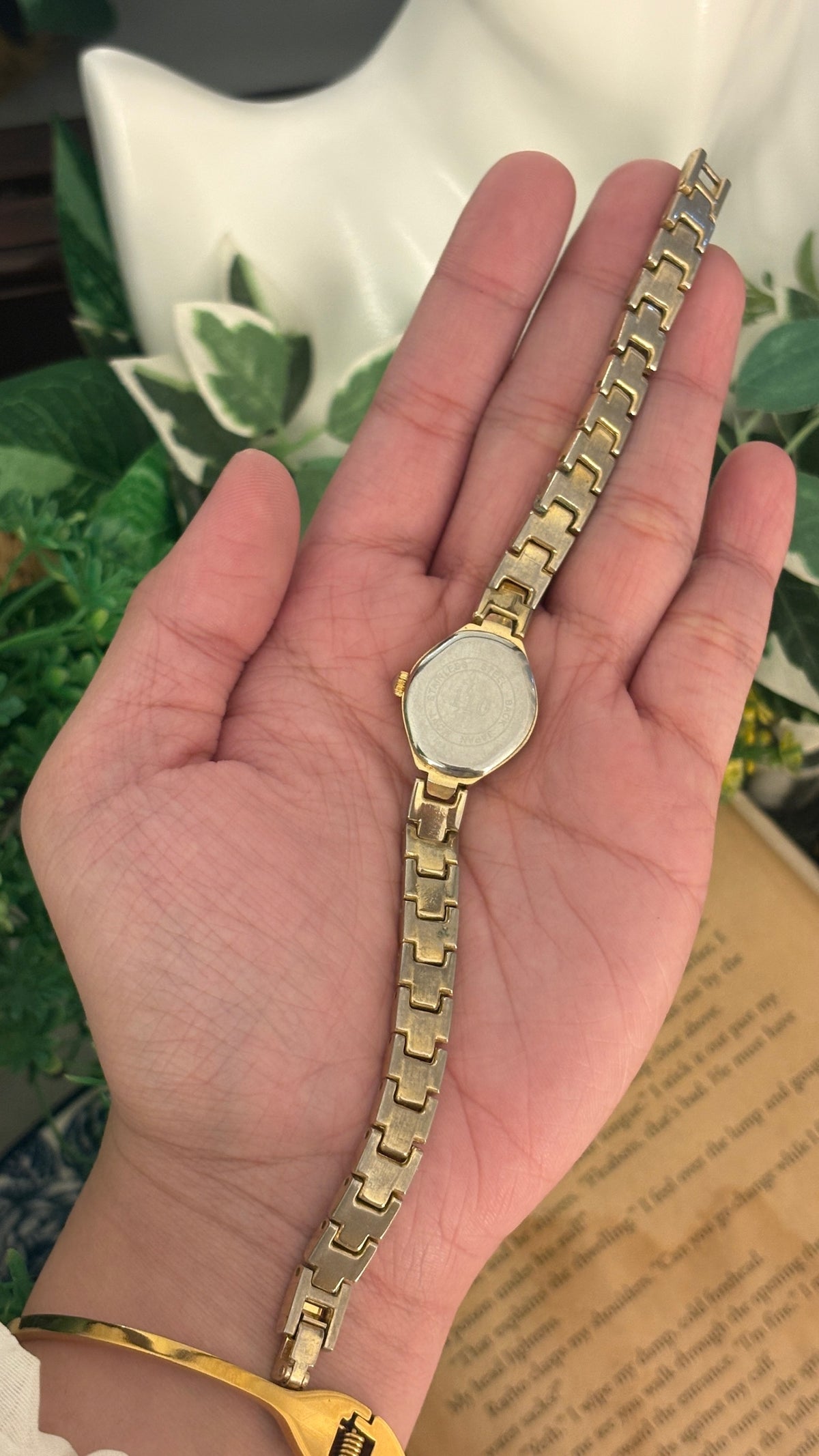 Dainty Vintage Fairy Bracelet Watch in Gold Tone Quartz