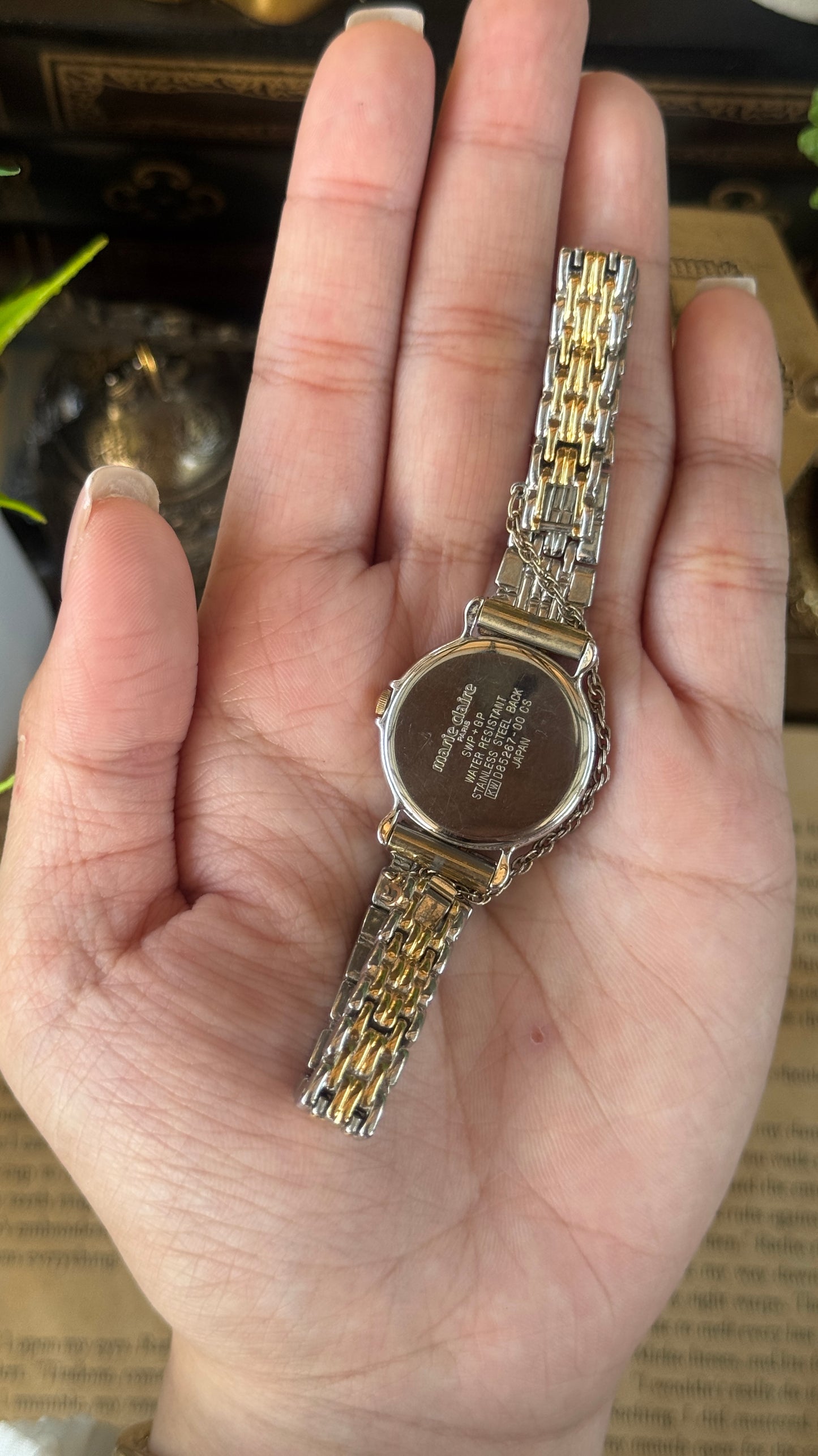 Vintage Marie Claire Paris Minimalist Watch in Two-Tone Quartz
