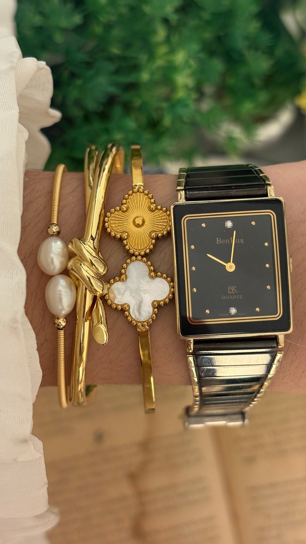 Rare Vintage BenRus Tank Watch in Two-Tone Quartz
