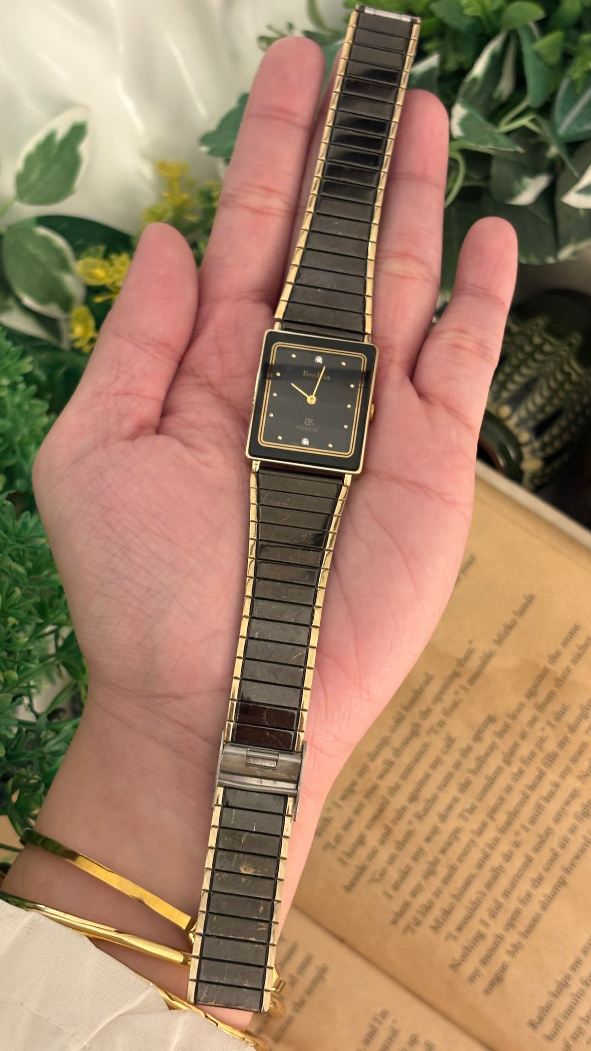 Rare Vintage BenRus Tank Watch in Two-Tone Quartz