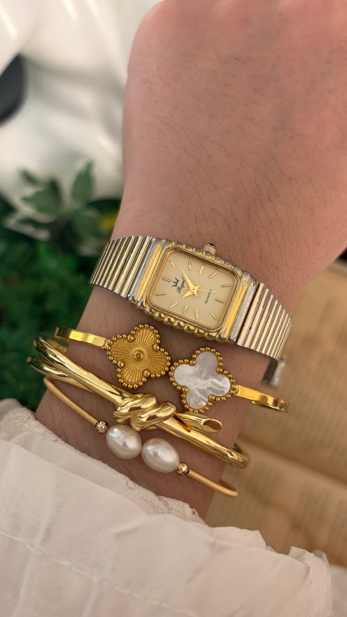 Vintage Royal Tank Dress Watch in Gold Tone Quartz
