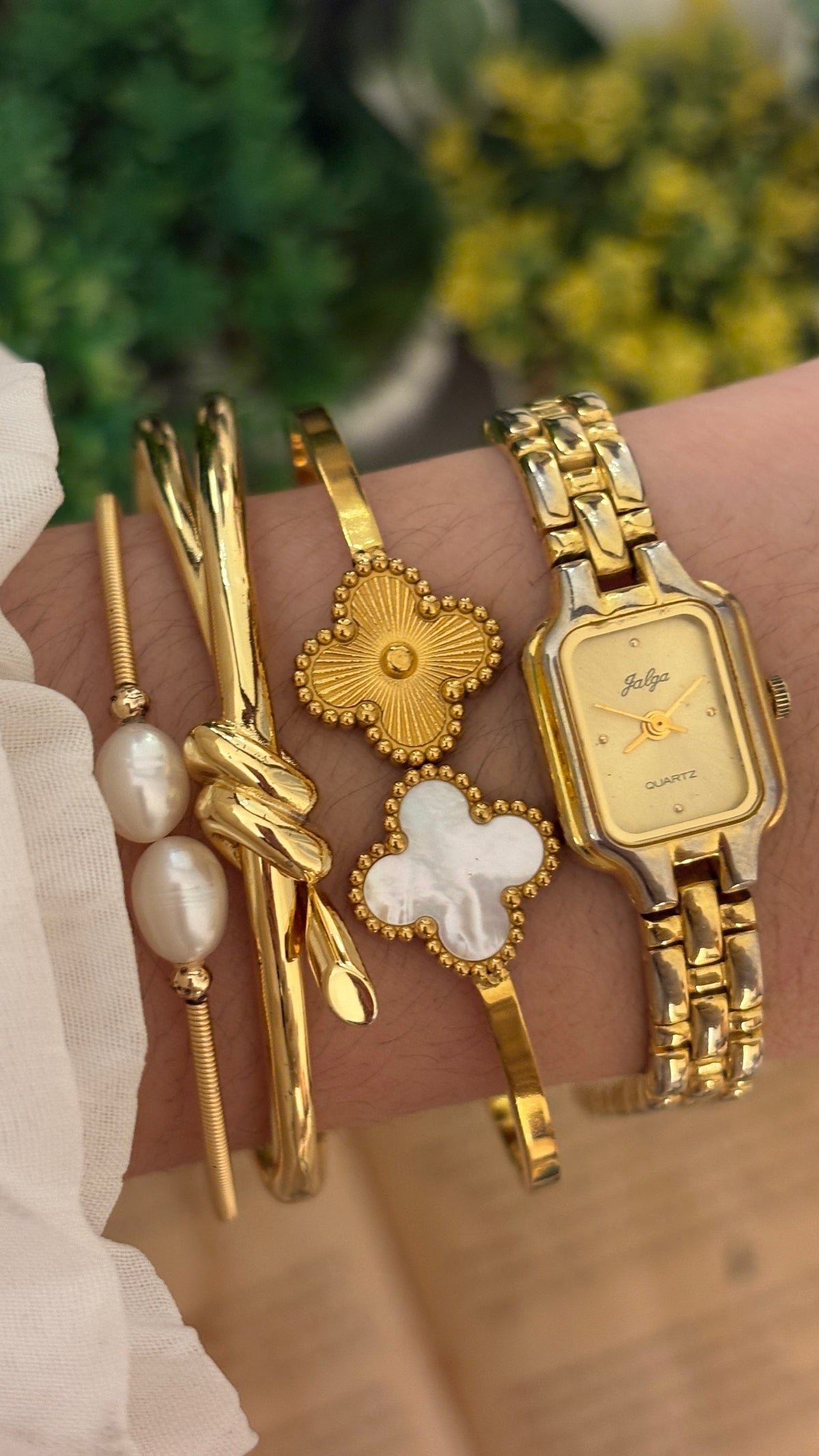 Rare Dainty Vintage Jalga Mini Tank Watch in Gold Tone Quartz